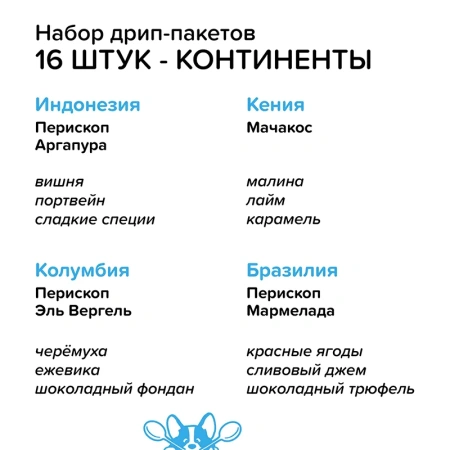 Микс дрип-пакетов кофе 64 шт