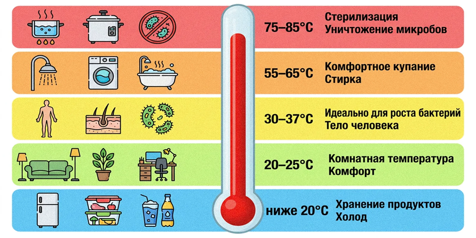 Температурная схема вкуса кофе
